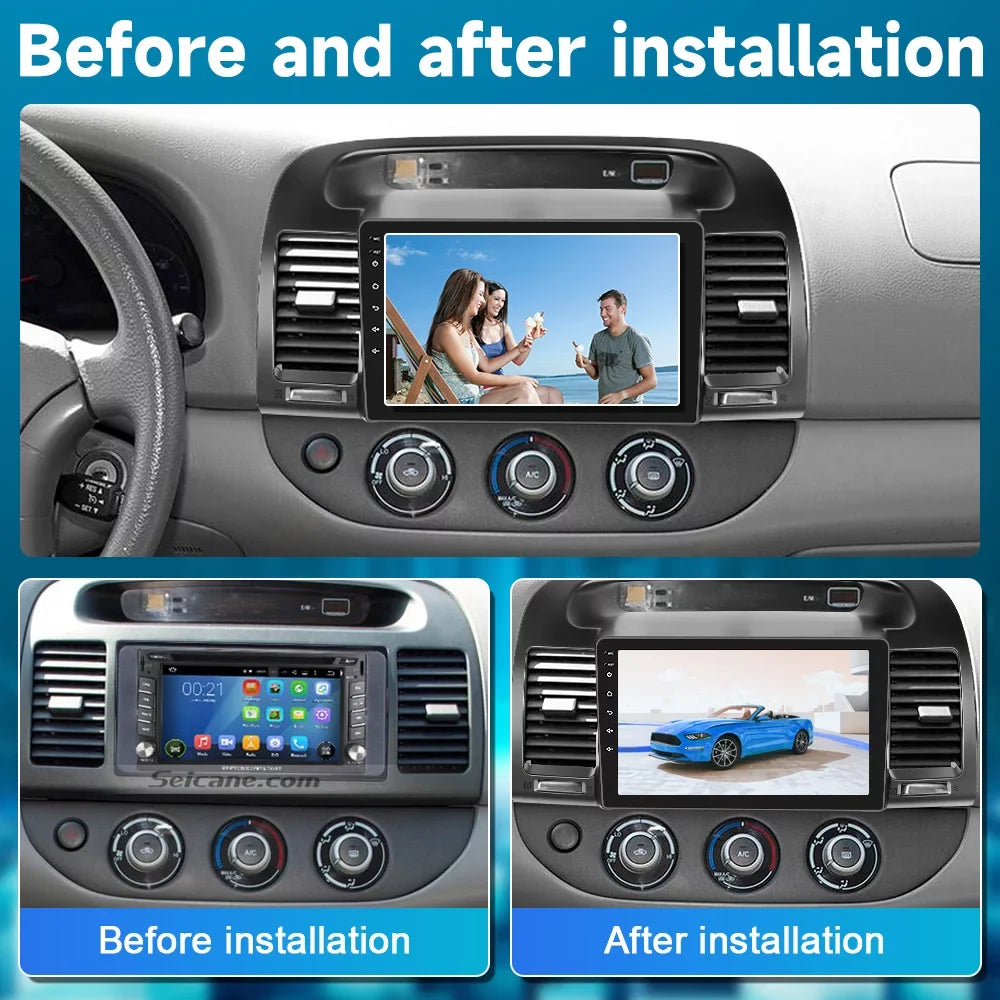 Podofo 2+64G Android 13 for Camry 2000-2003 Wireless Carplay Android Auto Mirror Link 9'' Touch Screen Car Stereo Radio WIFI GPS FM Bluetooth Hifi, AHD Backup Camera