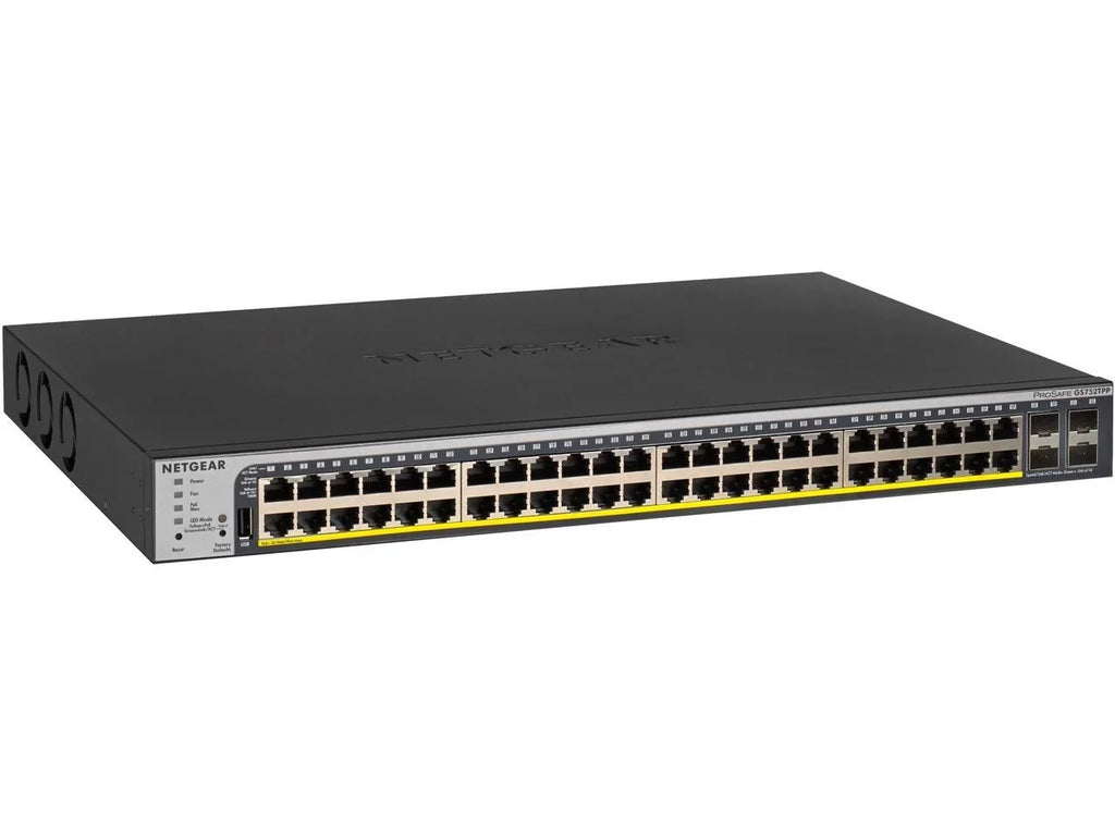 NETGEAR 48-Port Gigabit PoE+ Ethernet Smart Managed Pro Switch with 4 SFP Ports | 760W | ProSAFE and Lifetime Technical Chat Support (GS752TPP)