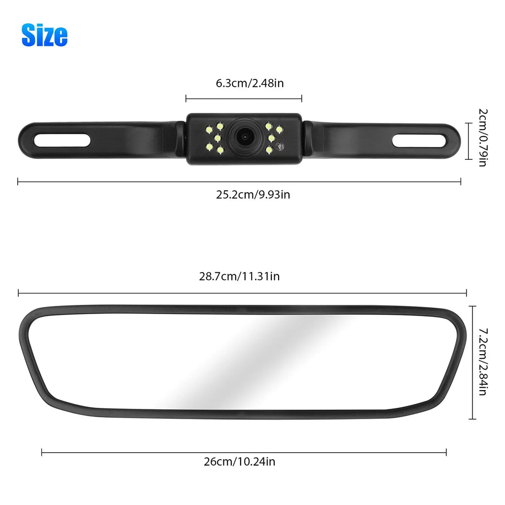 TSV Car Rear View Mirror Camera, 5" Mirror Backup Camera, 1080P Dash Camera License Plate Rear Cam, Waterproof 150° Driving Recorder with Night Vision, G-Sensor, Parking Monitor