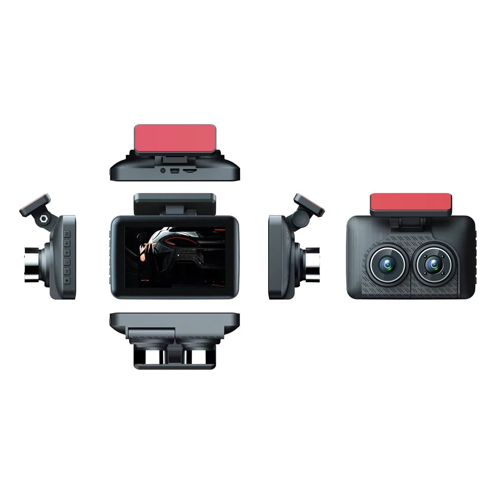 Walmart Triple Channel Dash Cam, Wide Angle Car Camera Recorder, Auto Safety Driving Recorder, 3 Cameras