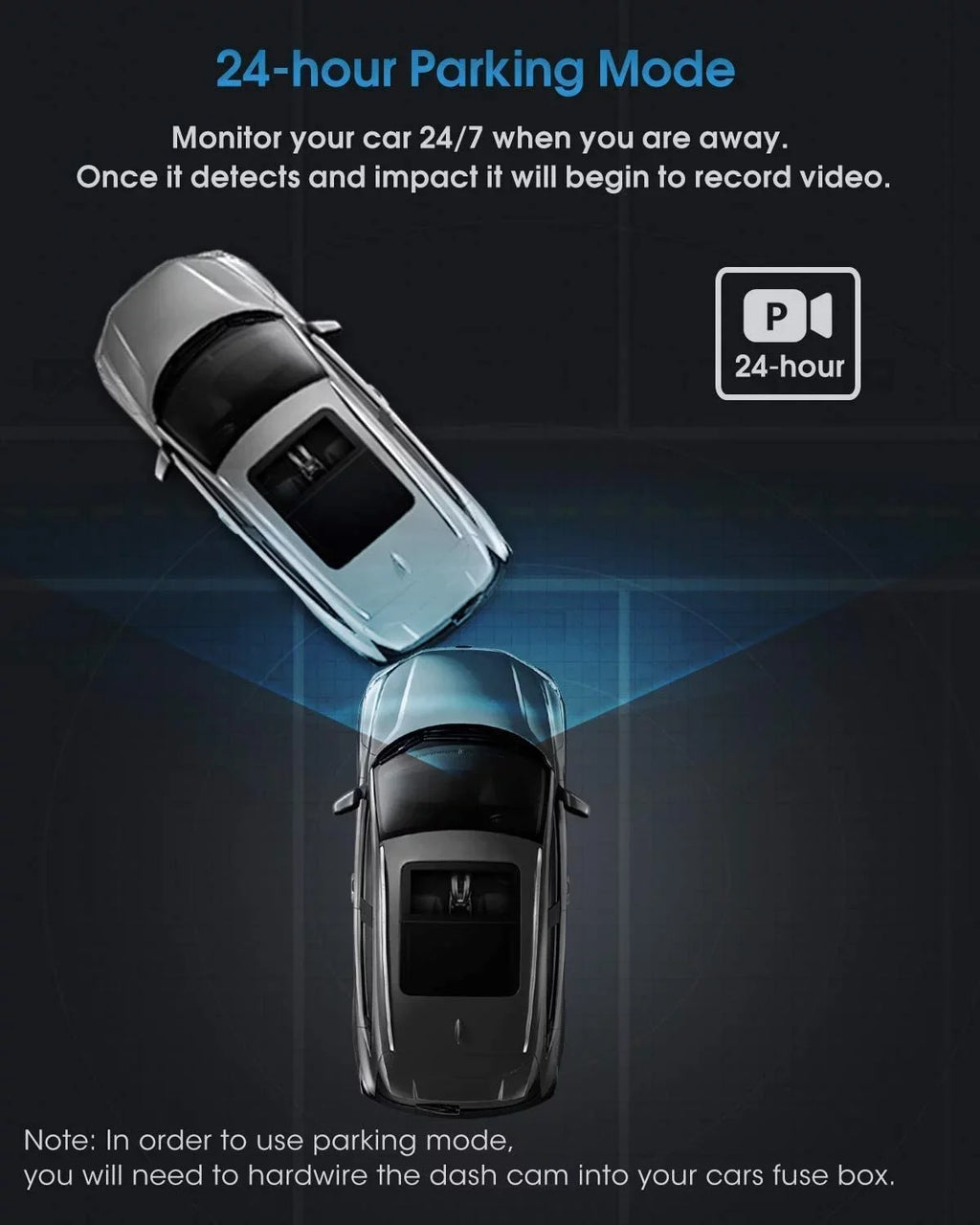 Abask J05 Dashcam Front and Inner Dual 1080P FHD - Angle 170°/140° With Night Vision,Parking Mode,G-Sensor,Loop Recording,WDR - With 32GB Card