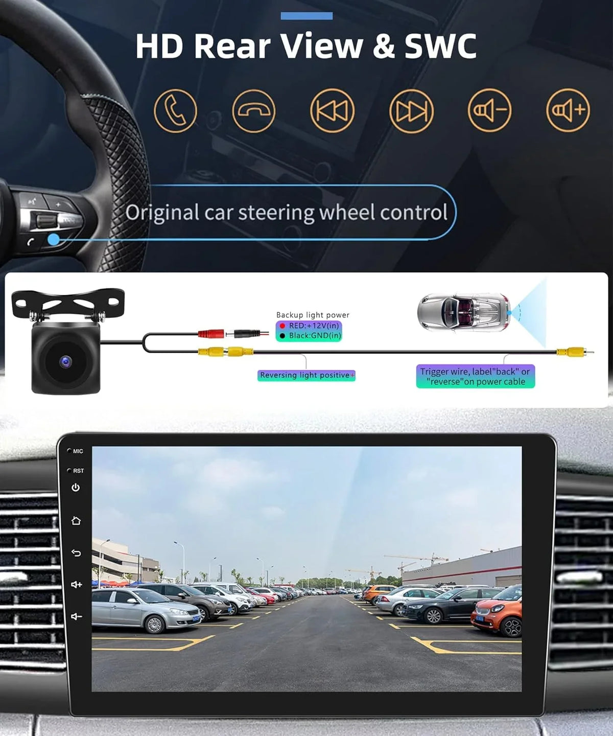 THONZER 1G+32G Android 9 Inch Car Stereo for Corolla ex 2007-2012 with Wireless Carplay, Rimoody Touch Screen Car Radio Bluetooth GPS WiFi FM Mirror Link RCA USB SWC + Backup Camera