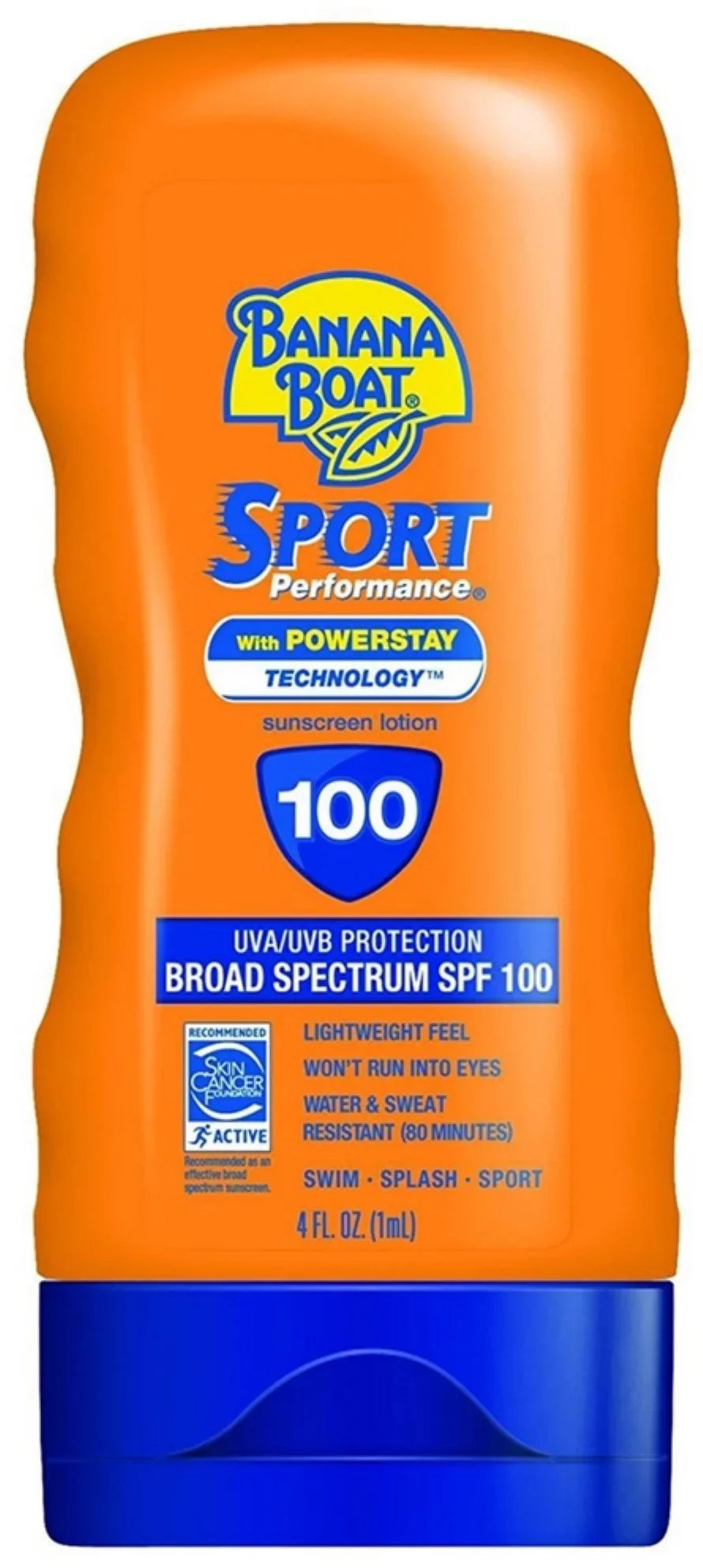 Banana Boat Sport Performance Sunscreen Lotion SPF 100 4 oz (Pack of 6)