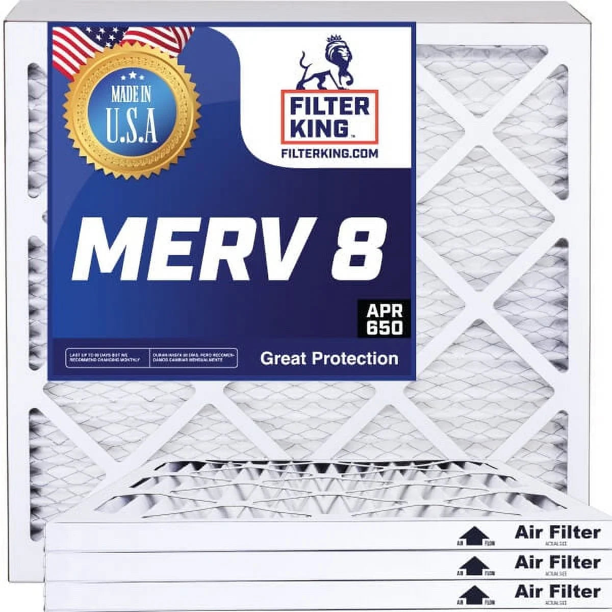 Filter King 4.5x56x1 Air Filter | 4-PACK | MERV 8 HVAC Pleated A/C Furnace Filters | MADE IN USA | Actual Size: 4.5 x 56 x .75"